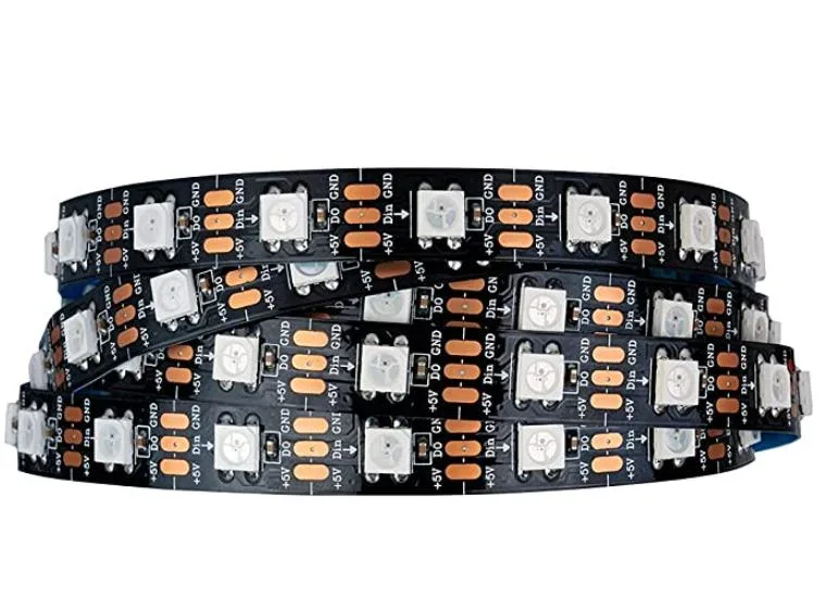 High Quanlity 5V 12V Spi Protocol RGB Flexible LED Strip Built-in IC Individually Addressable LED Strip with 5 Years Warranty