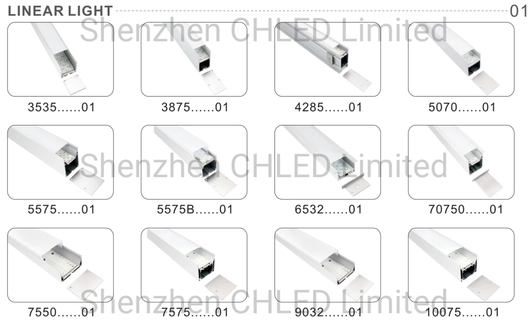1506 Aluminum U Slot and V Slot Profile for Aluminium Rigid LED Linear Lighting Bar
