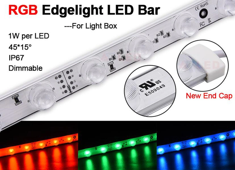 24watt DC24V Aluminum Display Fabric Light Box Edge Light LED Light Bar RGB