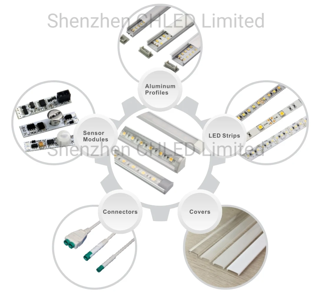 1506 2206 Aluminum U Slot and V Slot Profile Aluminum for Rigid LED Linear Lighting Bar
