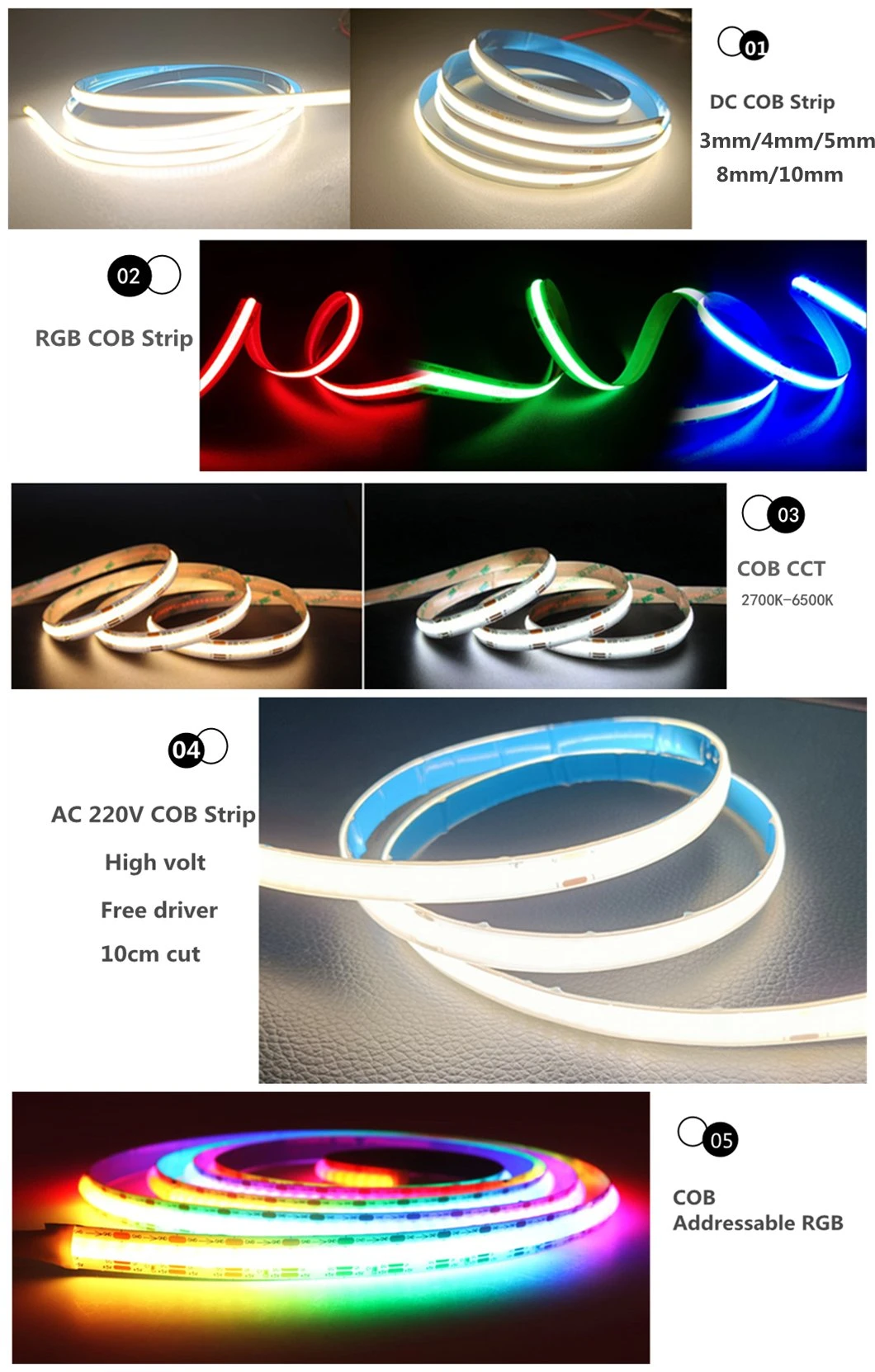 Wholesale Indoor COB Neon Lighting LED Strip for Christmas Decoration