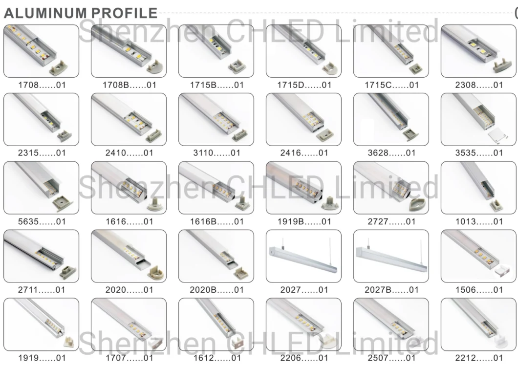 1506 2206 Aluminum U Slot and V Slot Profile Aluminum for Rigid LED Linear Lighting Bar