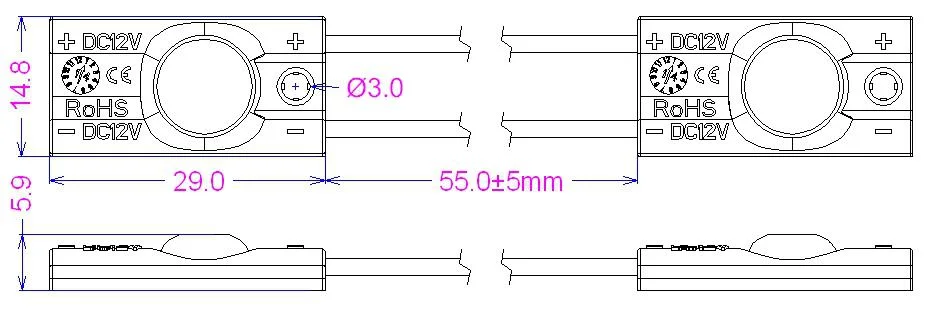 One SMD 2835 Module Light 3-10cm Signage Box LED Module