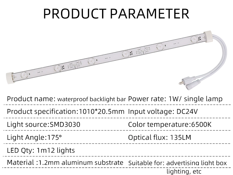 Waterproof Fabric Light Box High Power LED Sign Board Edge Side Lit Light Bar Outdoor Light Box