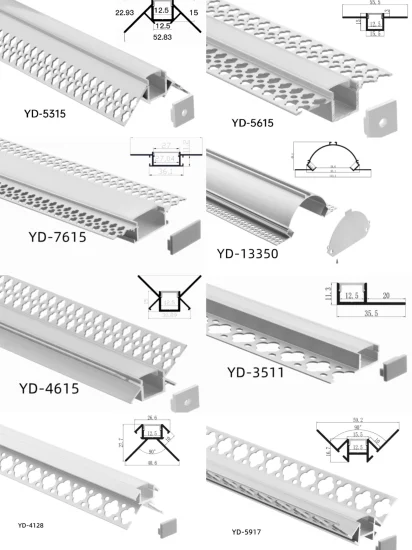 Trimless Aluminum LED Profile Sky Linear Lighting Profile 91.69*51